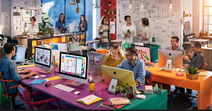 8orbits team collaborating on a product roadmap